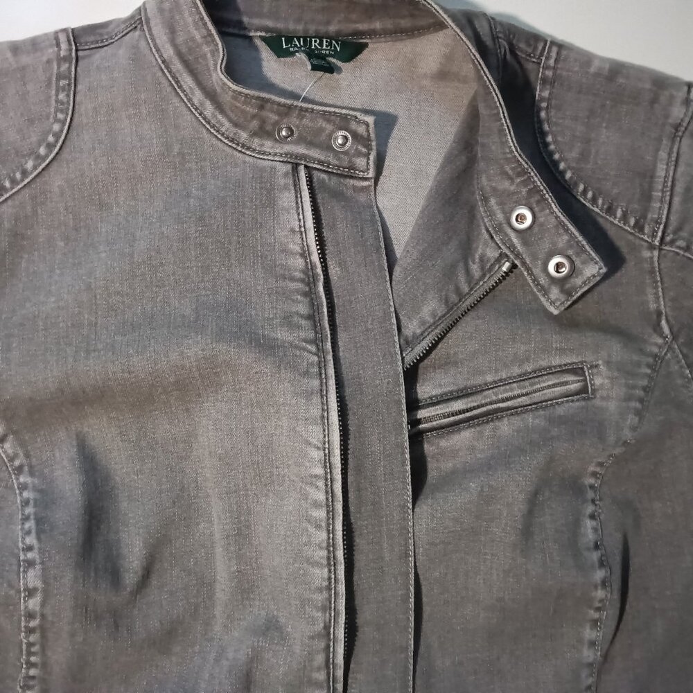 Lauren Ralph Lauren Denim Moto Jacket 18W NWT VTG - Picture 5 of 9